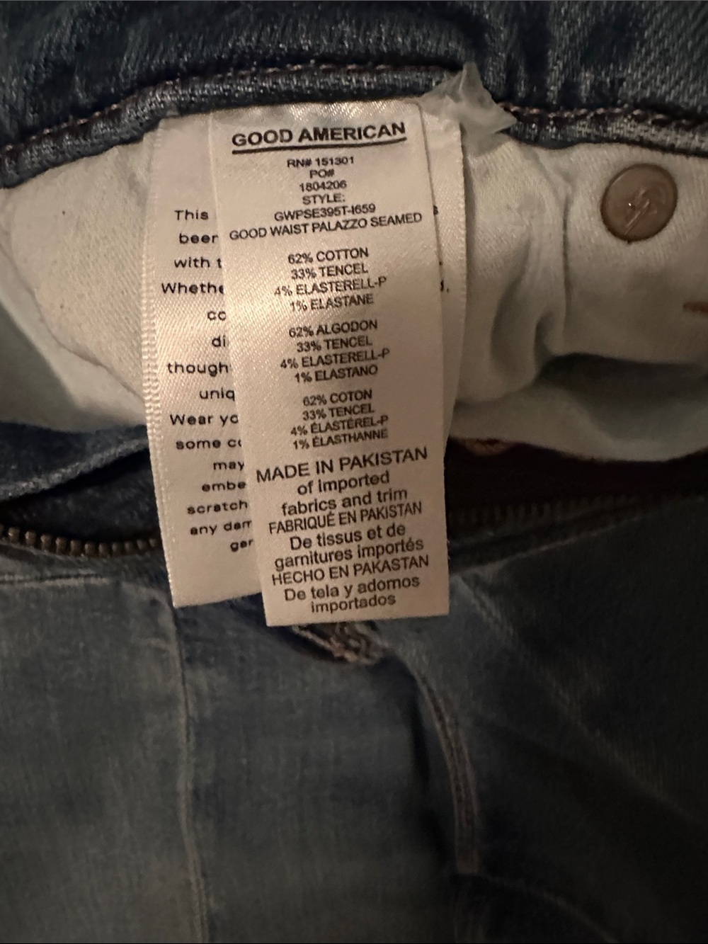 Good American Wide-Leg High-Rise Jeans in Blue Wash - Picture 4 of 5